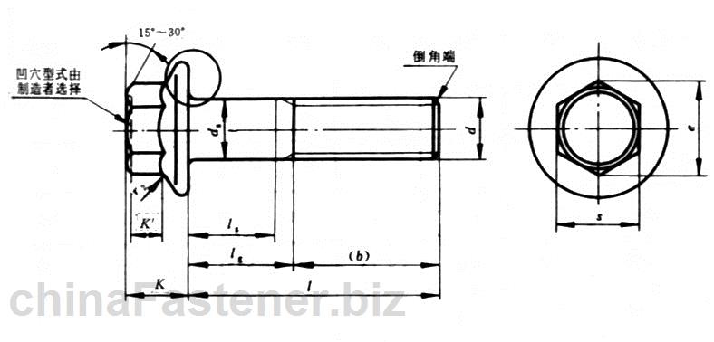 六角法兰面螺栓-加大系列-B级|GB5789-86[标准 技术参数]