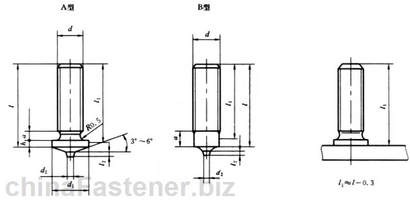 储能焊用焊接螺柱|GB902.3-89[标准 技术参数]
