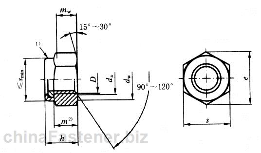 1型非金属嵌件六角锁紧螺母细牙|GB/T889.2-2000[标准 技术参数]