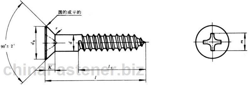 十字槽沉头木螺钉|GB951-86[标准 技术参数]