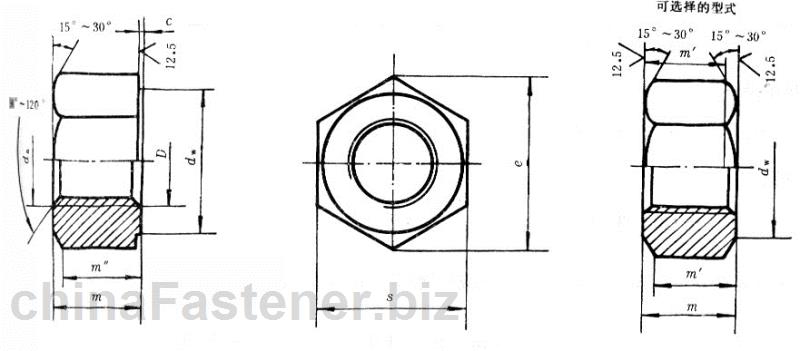 钢结构用高强度大六角头螺母|GB/T1229-91[标准 技术参数]