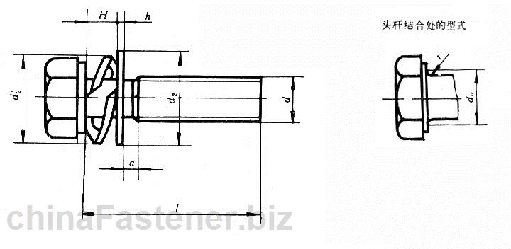 六角头螺栓、弹簧垫圈和平垫圈组合件|GB9074.17-88[标准 技术参数]