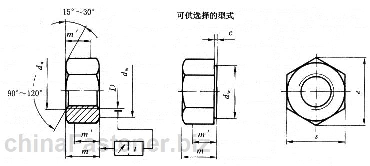 栓接结构用大六角头螺母B级8和10级|GB/T18230.3-2000[标准 技术参数]