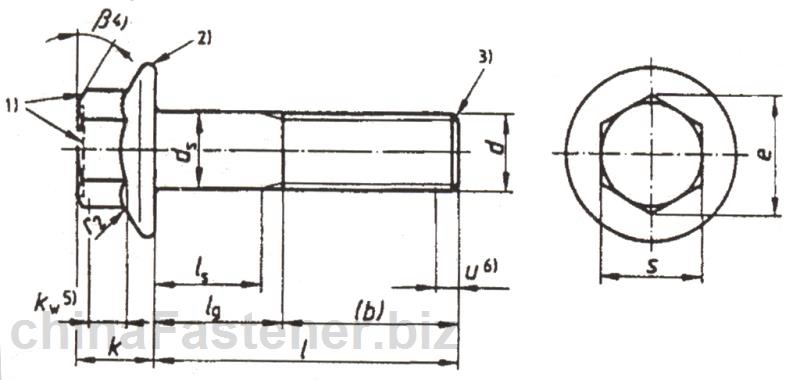 六角法兰面螺栓—加大系列|DINEN1665[标准 技术参数]