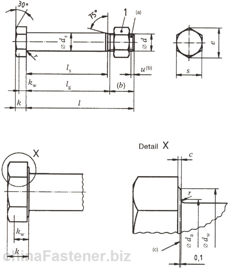 钢结构用—大六角头高强度螺栓和六角螺母连接副|DIN7968[标准 技术参数]