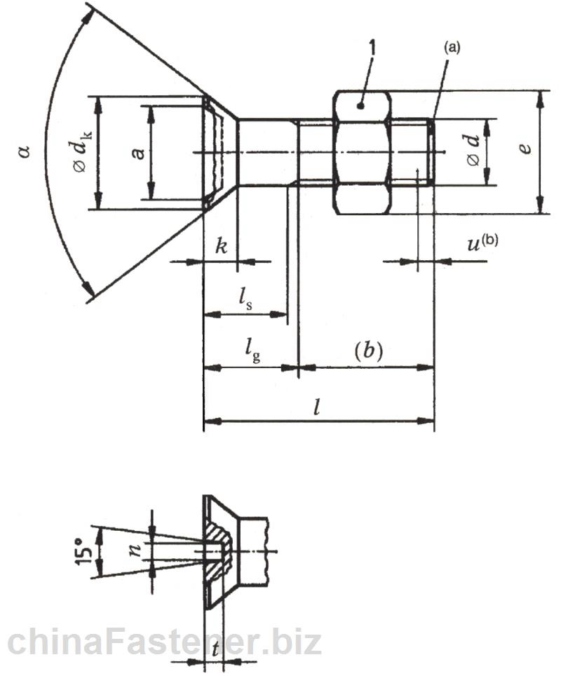 钢结构用—开槽沉头螺钉和六角螺母连接副|DIN7969[标准 技术参数]