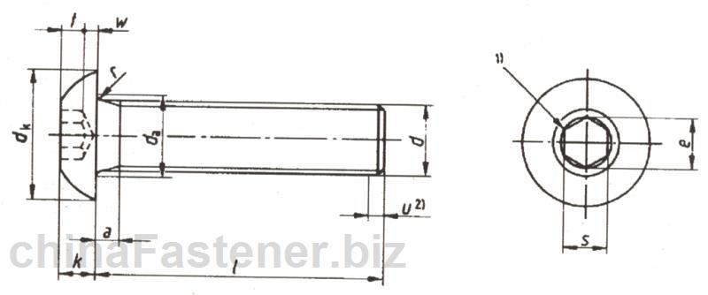 内六角平圆头螺钉（ISO7380:1997）|DINENISO7380[标准 技术参数]