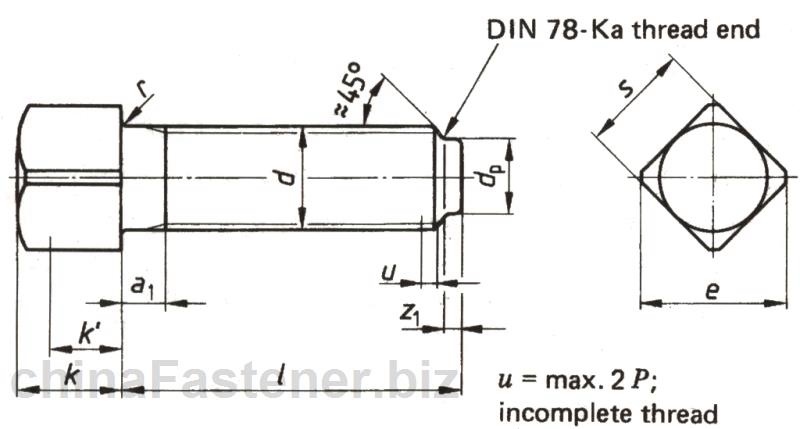 方头短圆柱端紧定螺钉|DIN479[标准 技术参数]