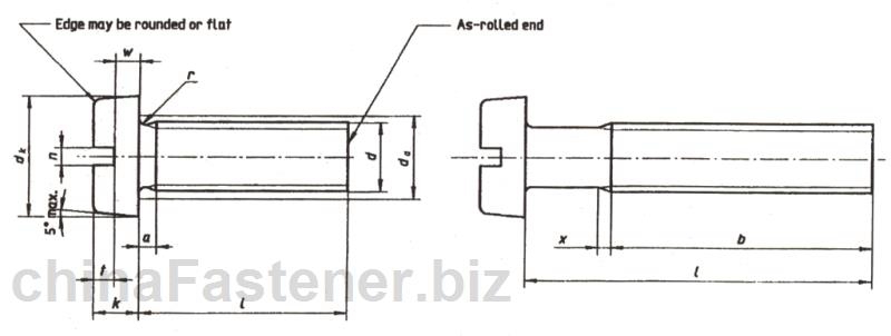 开槽圆柱头螺钉—产品等级A级（ISO1207:1992）|DINENISO1207[标准 技术参数]