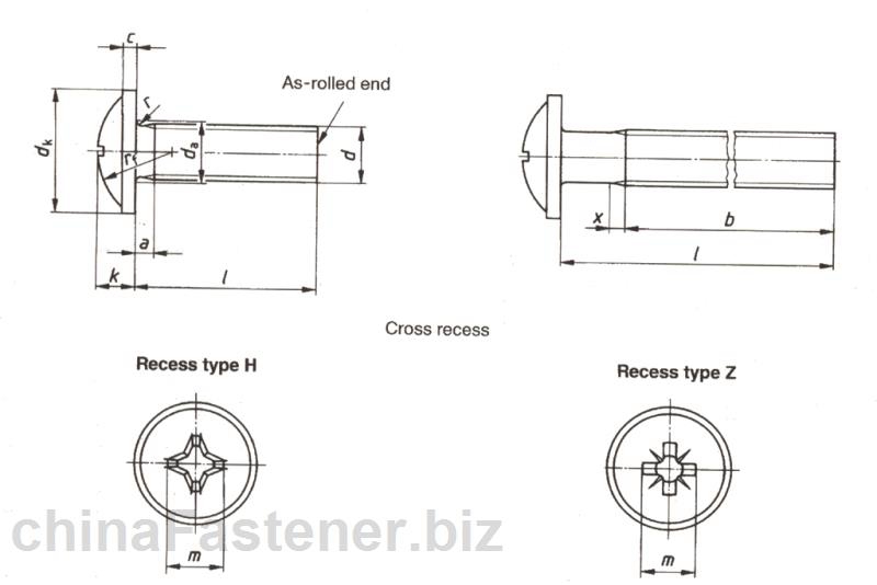 十字槽盘头凸缘螺钉—产品等级A级|DIN967[标准 技术参数]
