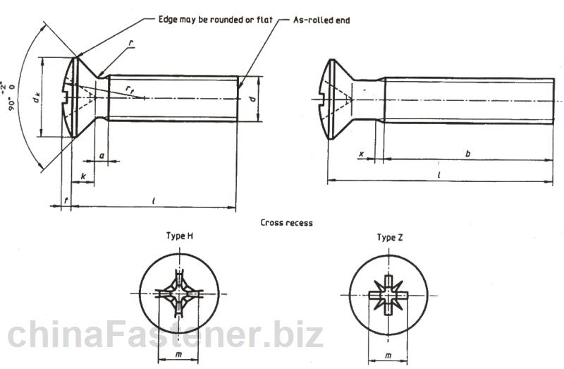 十字槽半沉头（通用头型）螺钉－产品等级A级（ISO 7047:1994） | DIN EN ISO 7047
