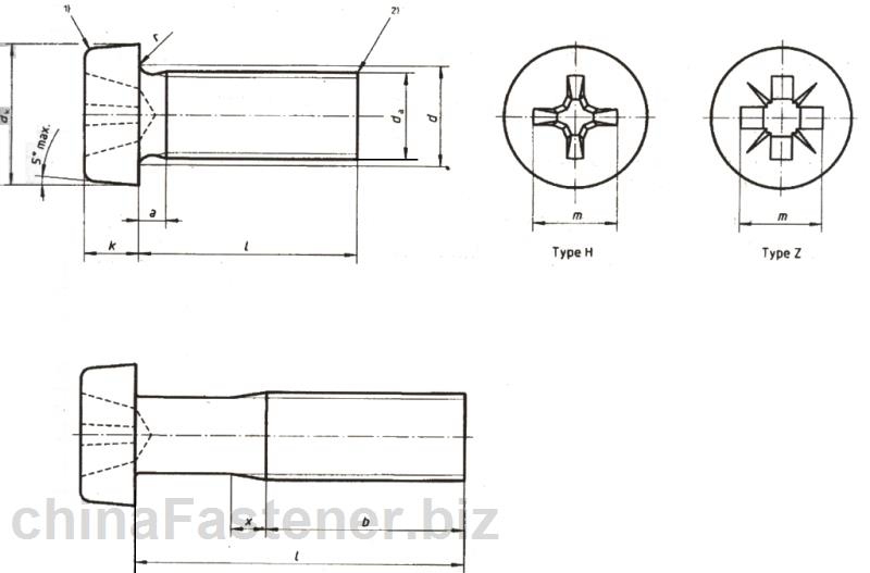 十字槽圆柱头螺钉（ISO7048:1998）|DINENISO7048[标准 技术参数]