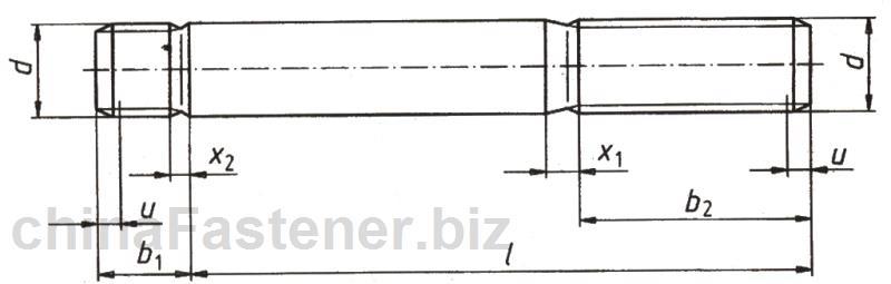 双头螺柱—旋入端长度≈1d | DIN 938