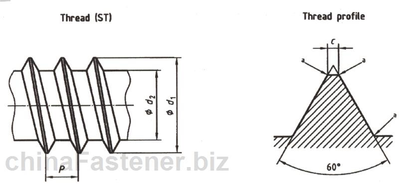 自攻螺钉用螺纹（ISO1478:1999)）|DINENISO1478[标准 技术参数]