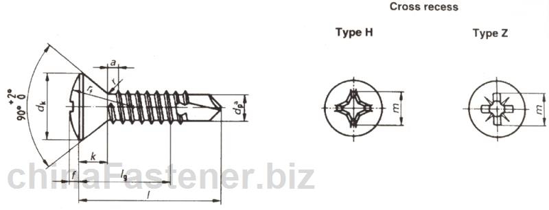 十字槽半沉头自钻自攻螺钉（ISO15483:1999）|DINENISO15483[标准 技术参数]