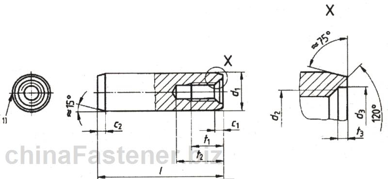 内螺纹圆柱销—不淬硬钢和奥氏体不锈钢（ISO8733:1997）|DINENISO8733[标准 技术参数]