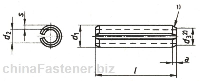 弹性圆柱销—开槽—重型（ISO8752:1997）|DINENISO8752[标准 技术参数]