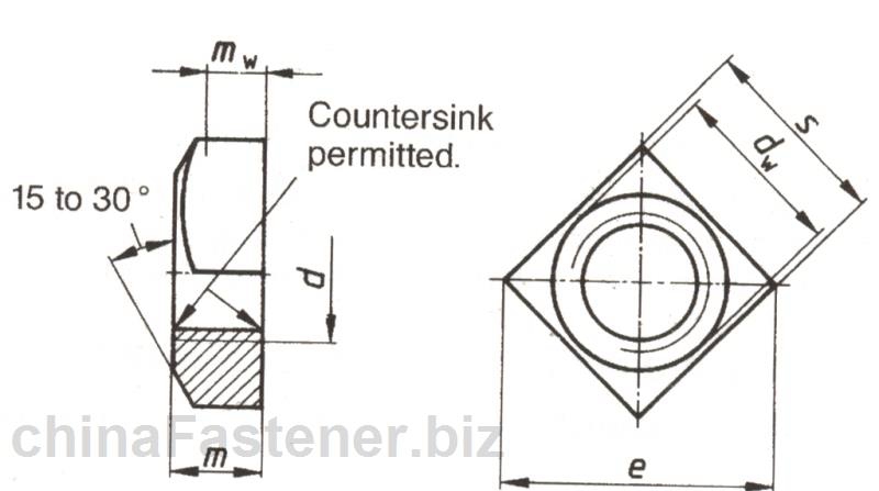方螺母—产品等级C级|DIN557[标准 技术参数]