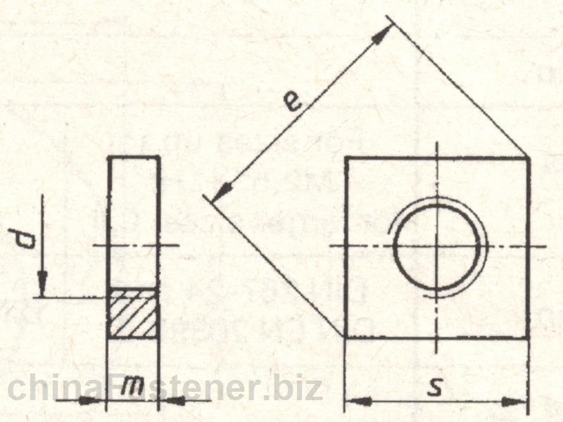 薄型方螺母—产品等级B级|DIN562[标准 技术参数]