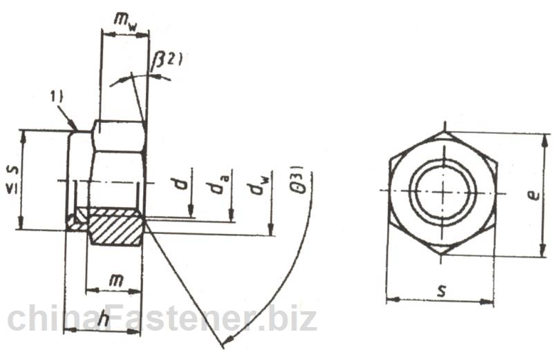 1型非金属嵌件六角锁紧螺母—细牙—性能等级6、8和10级（ISO10512:1997）|DINENISO10512[标准 技术参数]