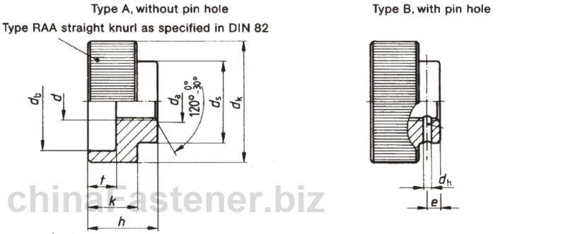 厚圆头滚花螺母|DIN6303[标准 技术参数]