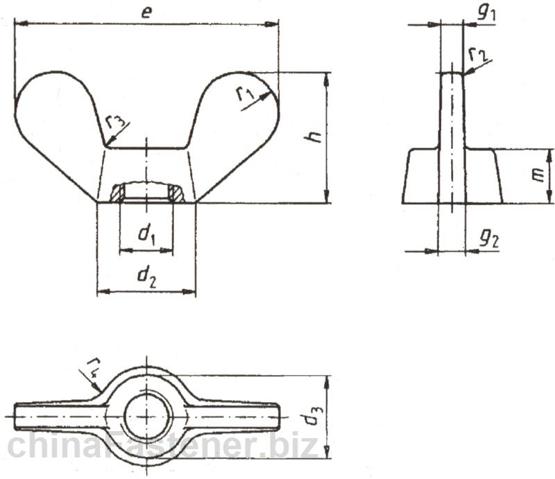 蝶形螺母—圆翼|DIN315[标准 技术参数]