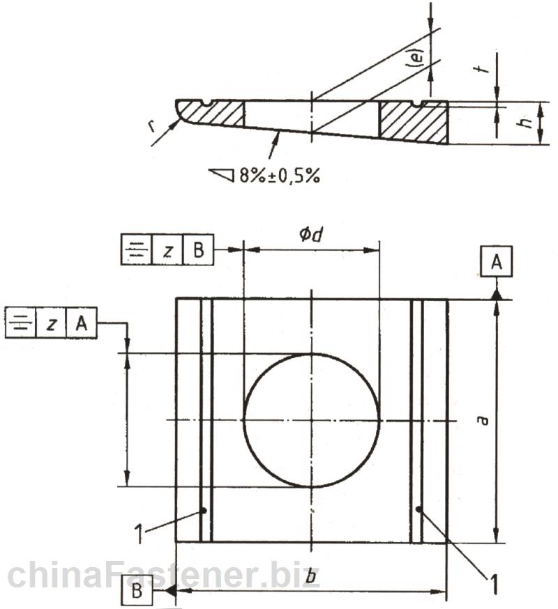槽钢用方斜垫圈|DIN434[标准 技术参数]