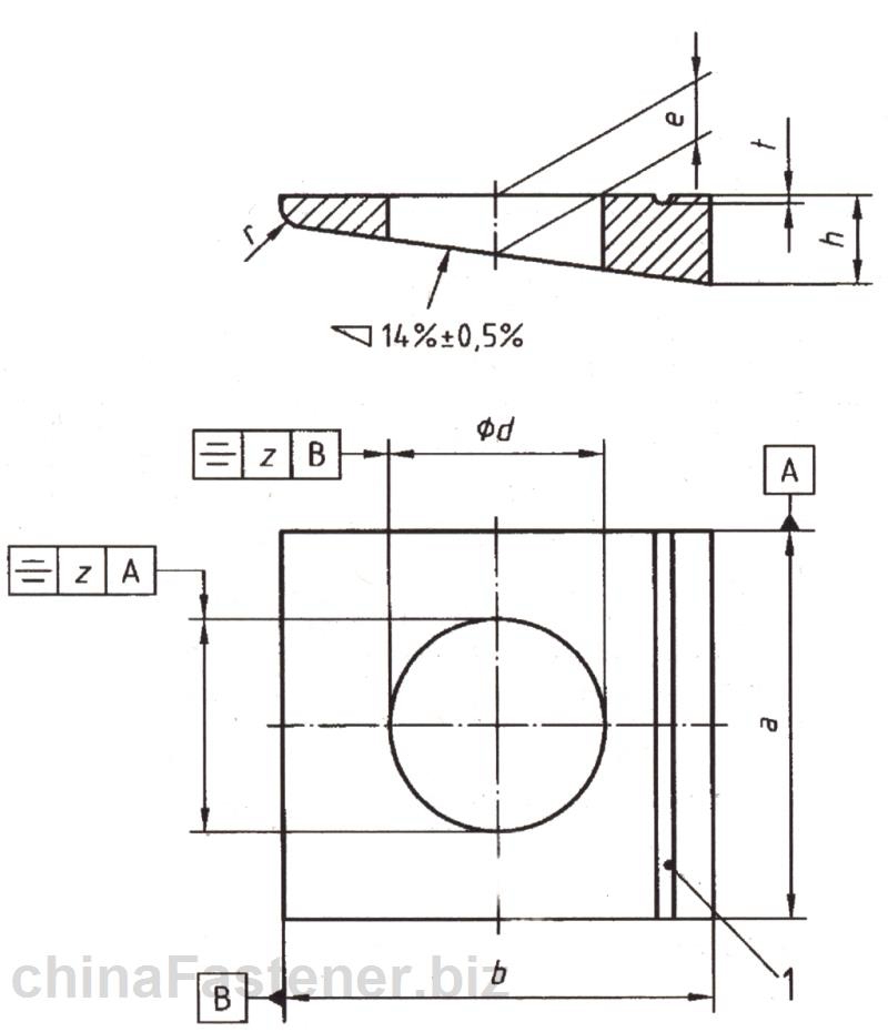 I型工字钢用方斜垫圈|DIN435[标准 技术参数]