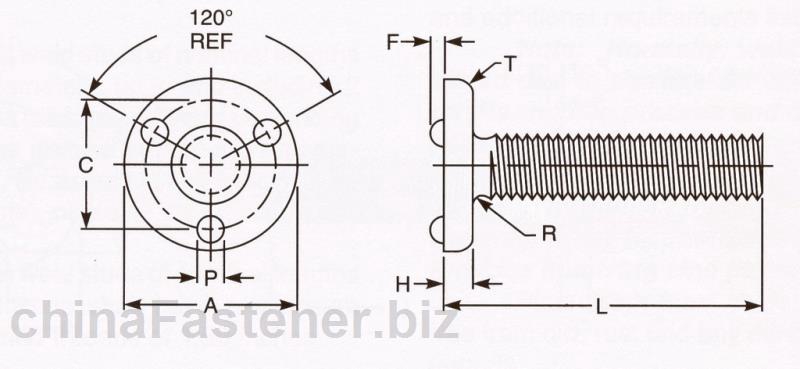 T3型焊接螺栓（顶面带三圆形焊点）|IFI-1482002[标准 技术参数]