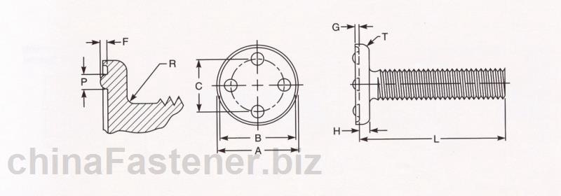 TC4型焊接螺栓（顶面带四圆形焊点）|IFI-1482002[标准 技术参数]