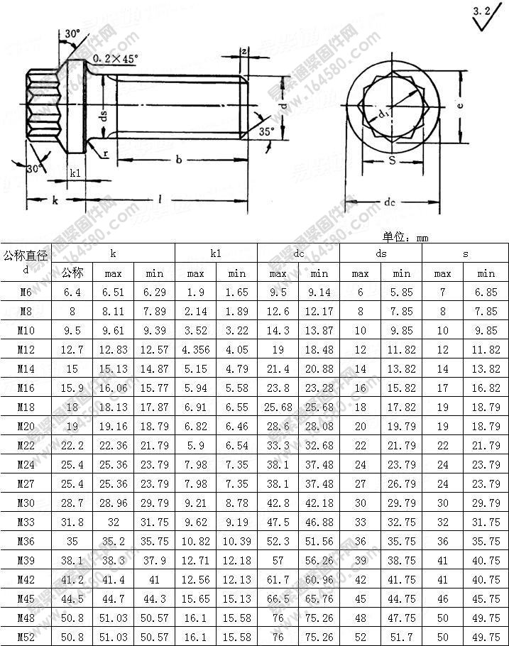 JB/T6686-1993-12角头法兰面螺栓[标准|规格]