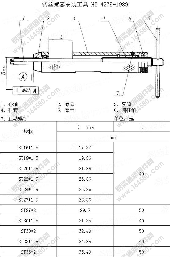 钢丝螺套安装工具-HB/QJ4275-1989[标准|规格]