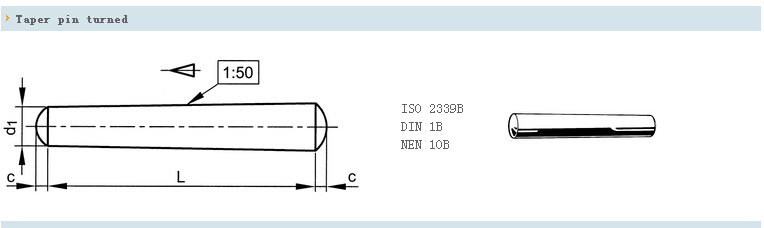 锥形销 Taper pin turned